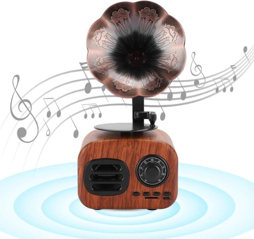 Radio-odtwarzacz retro w kształcie gramofonu – Bluetooth, SD, 1200 mAh