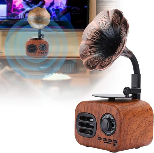 Radio-odtwarzacz retro w kształcie gramofonu – Bluetooth, SD, 1200 mAh