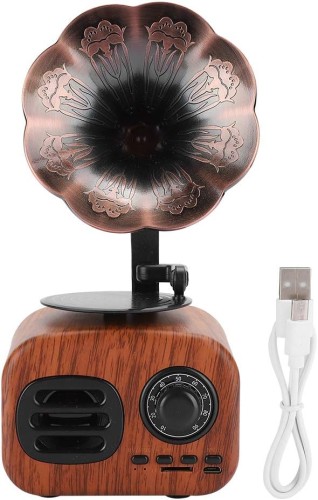 Radio-odtwarzacz retro w kształcie gramofonu – Bluetooth, SD, 1200 mAh