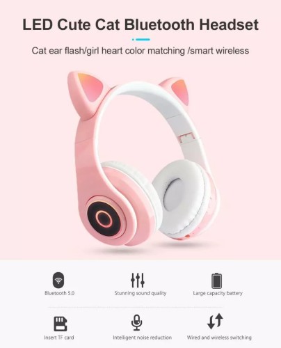 Słuchawki bluetooth B39 różowe