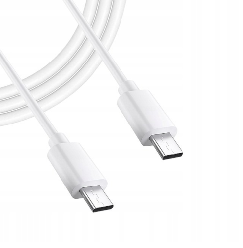 Kabel typ C- typ C biały 1m 2A