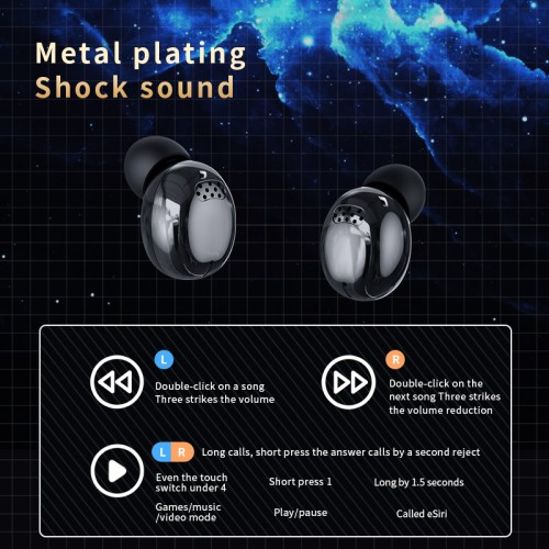 Słuchawki bluetooth YD04 czarne