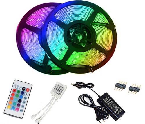 ZESTAW 5 METRÓW TAŚMY LED RGB + pilot