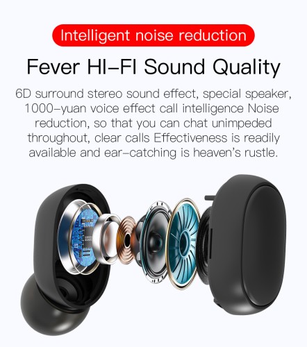 Słuchawki bluetooth E6s czarny