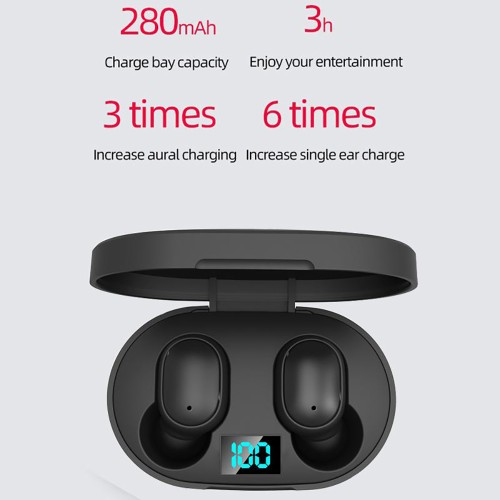 Słuchawki bluetooth E6s czarny