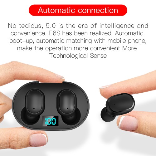 Słuchawki bluetooth E6s czarny