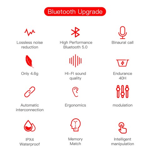 Słuchawki bluetooth E6s różowy