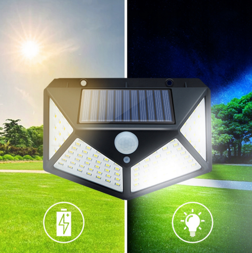 LAMPA SOLARNA 100 LED Z CZUJNIKIEM RUCHU I ZMIERZCHU