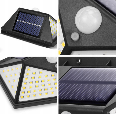 LAMPA SOLARNA 100 LED Z CZUJNIKIEM RUCHU I ZMIERZCHU