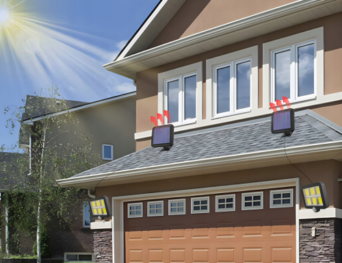 LAMPA SOLARNA 120 COB LED Z CZUJNIKIEM RUCHU I ZMIERZCHU z kablem 5m