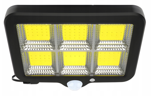 LAMPA SOLARNA 120 COB LED Z CZUJNIKIEM RUCHU I ZMIERZCHU z kablem 5m