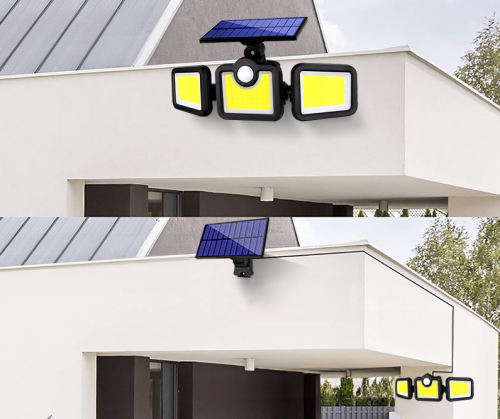 LAMPA SOLARNA 3w1 z czujnikiem ruchu i zmierzchu panel słoneczny na kabel LS6