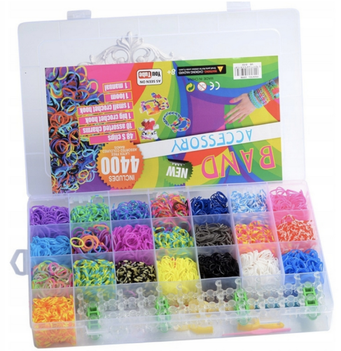 Gumki do robienia bransoletek zestaw 4400szt.