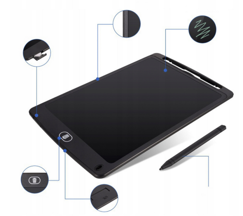 NOWOCZESNY MULTIKOLOROWY TABLET GRAFICZNY DLA DZIECI 8,5\