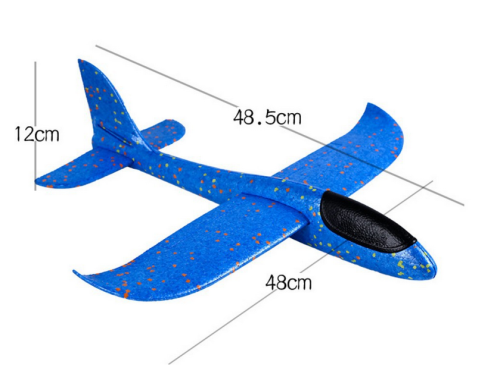 Samolot styropianowy 48cm niebieski