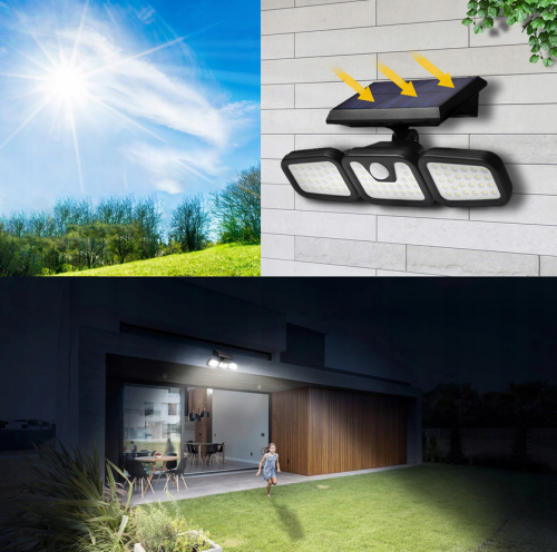 LAMPA SOLARNA 3w1 z czujnikiem ruchu i zmierzchu