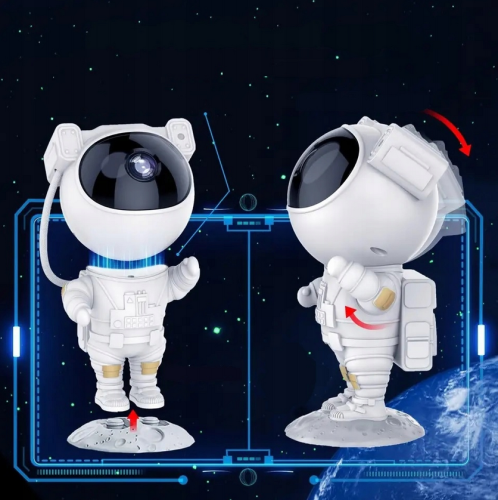 Projektor Gwiazd Nieba LED - Lampka Nocna Astronauta
