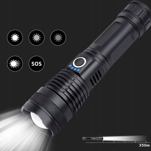 MOCNA LATARKA TAKTYCZNA LED XHP50 - ZOOM