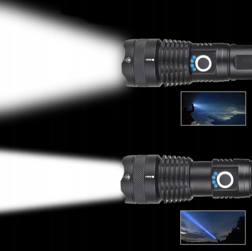 MOCNA LATARKA TAKTYCZNA LED XHP50 - ZOOM