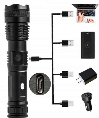MOCNA LATARKA TAKTYCZNA LED XHP50 - ZOOM