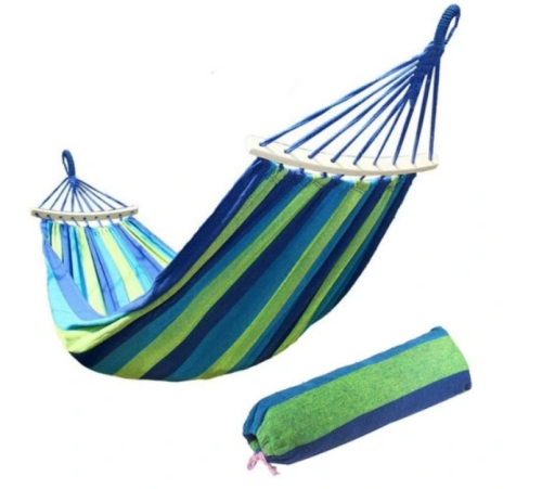 DUŻY HAMAK OGRODOWY DWUOSOBOWY 260x150 - Z DRĄŻKIEM