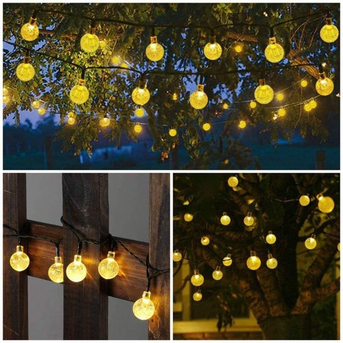 Girlanda Solarna Ogrodowa 7M 40 Lights LED Ozdobne Kuleczki