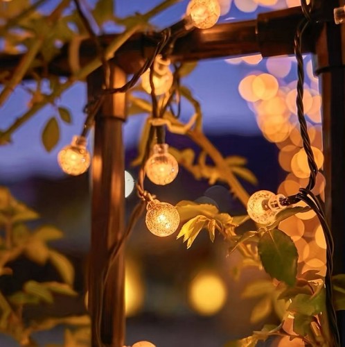 Girlanda Solarna Ogrodowa 7M 40 Lights LED Ozdobne Kuleczki