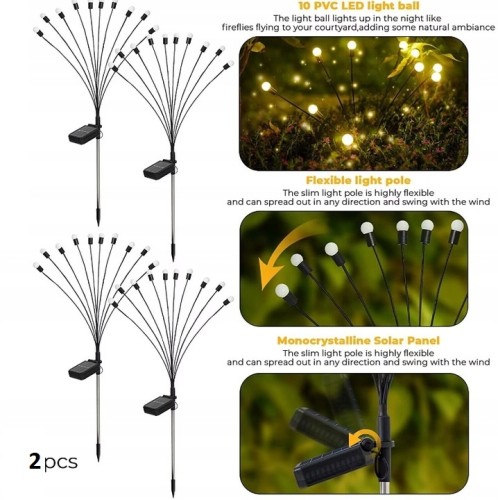 Lampa solarna kulki 6szt. zestaw 2szt
