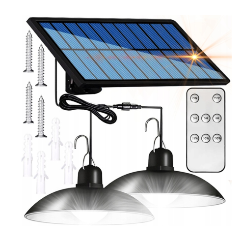 Żyrandol solarny LED podwójny 14,8x6.4cm