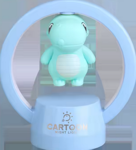 Lampka Nocna Dinozaur Niebieska – LED 3D dla Dzieci
