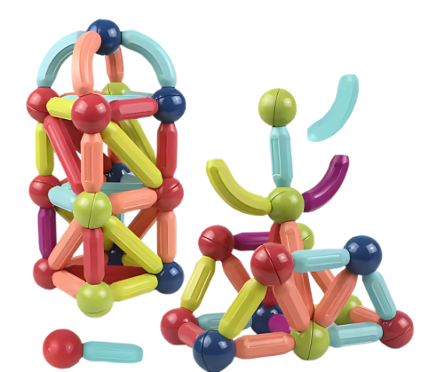Klocki Magnetyczne Edukacyjne Magnetic Sticks 64szt