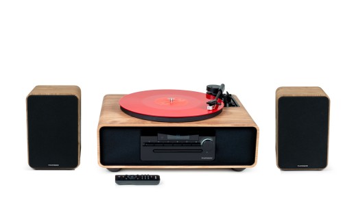 Gramofonem z głośnikami Bluetooth, radiem FM, odtwarza płyty CD/MP3 Thomson MIC300TT/602DUO (3)