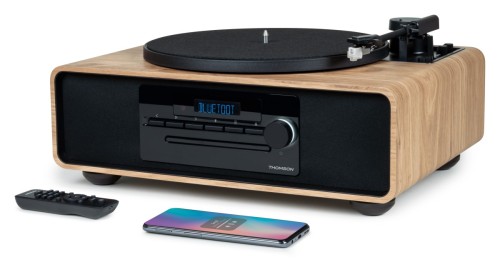 Gramofonem z głośnikami Bluetooth, radiem FM, odtwarza płyty CD/MP3 Thomson MIC300TT/400DUO (10)