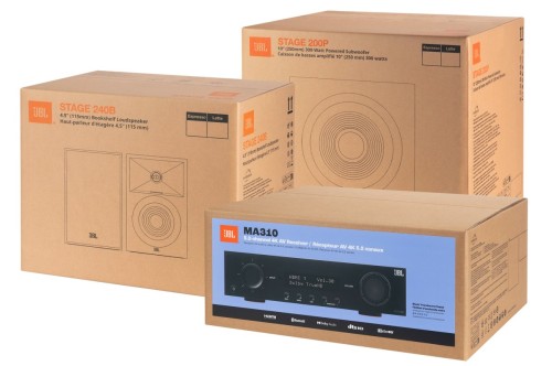 Zestaw stereo audio 2.1 do muzyki, filmów i gier JBL Audio Set MA310 + STAGE 240B + STAGE 200P ESPRESSO (9)