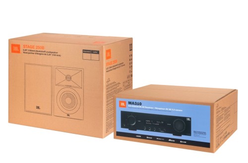 Zestaw stereo audio JBL MA310 + STAGE 250B do muzyki, filmów i gier, 2.0 ESPRESSO  (7)
