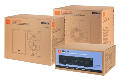 Zestaw stereo audio 2.1 do muzyki, filmów i gier JBL Audio Set MA310 + STAGE 250B + STAGE 220P ESPRESSO (9)