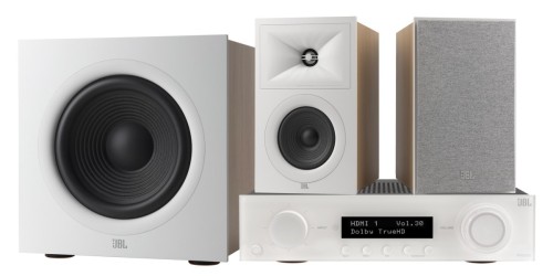 Zestaw stereo audio 2.1 do muzyki, filmów i gier JBL Audio Set MA310 + STAGE 250B + STAGE 220P LATTE (1)