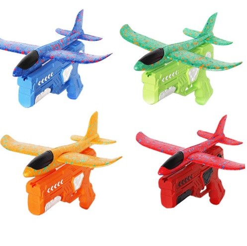 Pistolet wyrzutnia samolotów styropianowa czerwona (2)