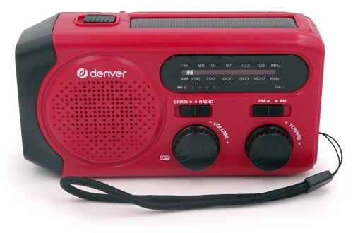 Denver SCR-2010MK2 radio FM/AM z latarką, zasilane energią słoneczną/dynamem/baterią czerwone (4)