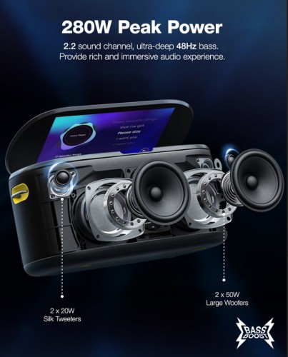 Ikarao Shell S1 – inteligentny głośnik imprezowy z Bluetooth, 280 W (7)