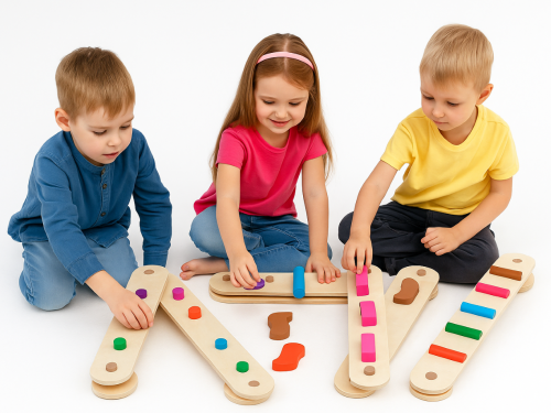 Ścieżka sensoryczna 14 elementów drewniany zestaw edukacyjny do ćwiczeń motoryki i koordynacji (2)