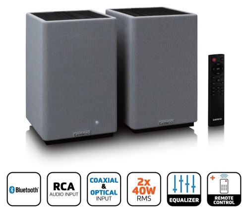 Lenco SPB-240BKGY - aktywne głośniki stereo HiFi z BT (1)