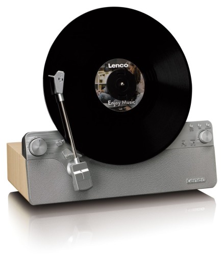 Zestaw stereo automatyczny pionowy gramofon LENCO LSA-071SI + Aktywne głośniki LENCO SPB-240BKGY (2)