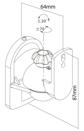 Pro-Ject Wallmount SB3 - Uchwyty ścienne do głośników, 2 szt., białe (2)