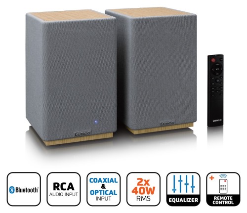 Lenco SPB-241WDGY - aktywne głośniki stereo HiFi z BT (1)