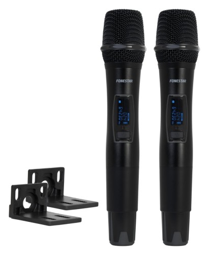Fonestar SONAIR-PRO-2M – Zestaw dwóch ręcznych, bezprzewodowych, profesjonalnych mikrofonów UHF (6)