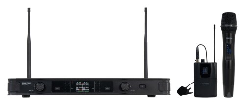 Fonestar SONAIR-PRO-2MP - zestaw mikrofonu ręcznego i krawatowego UHF z podwójnym odbiornikiem (1)
