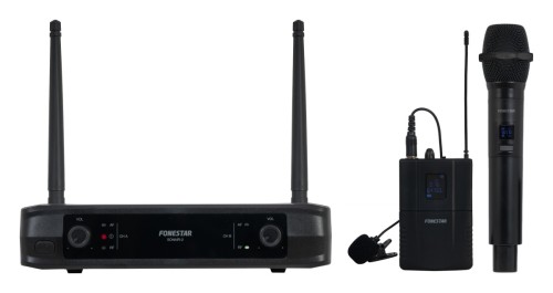 Fonestar SONAIR-2MP - Zestaw mikrofonu ręcznego i krawatowego o stałej częstotliwości w paśmie UHF (1)