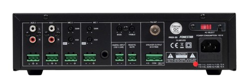 Fonestar PROX-30 - wzmacniacz 100 V do systemów nagłośnieniowych z odtwarzaczem USB, MP3, FM, 30 W (3)