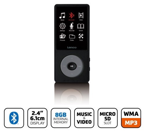 Odtwarzacz MP3/MP4 Lenco Xemio-860BK Pojemność pamięci: 8GB funkcja Bluetooth (3)